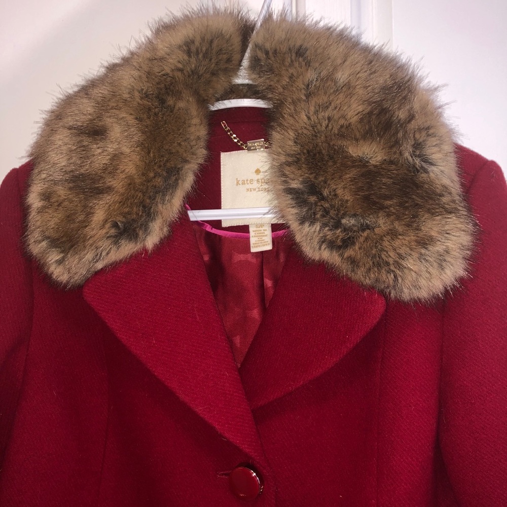 COPY - Kate Spade Wool Jacket with Faux fur trim